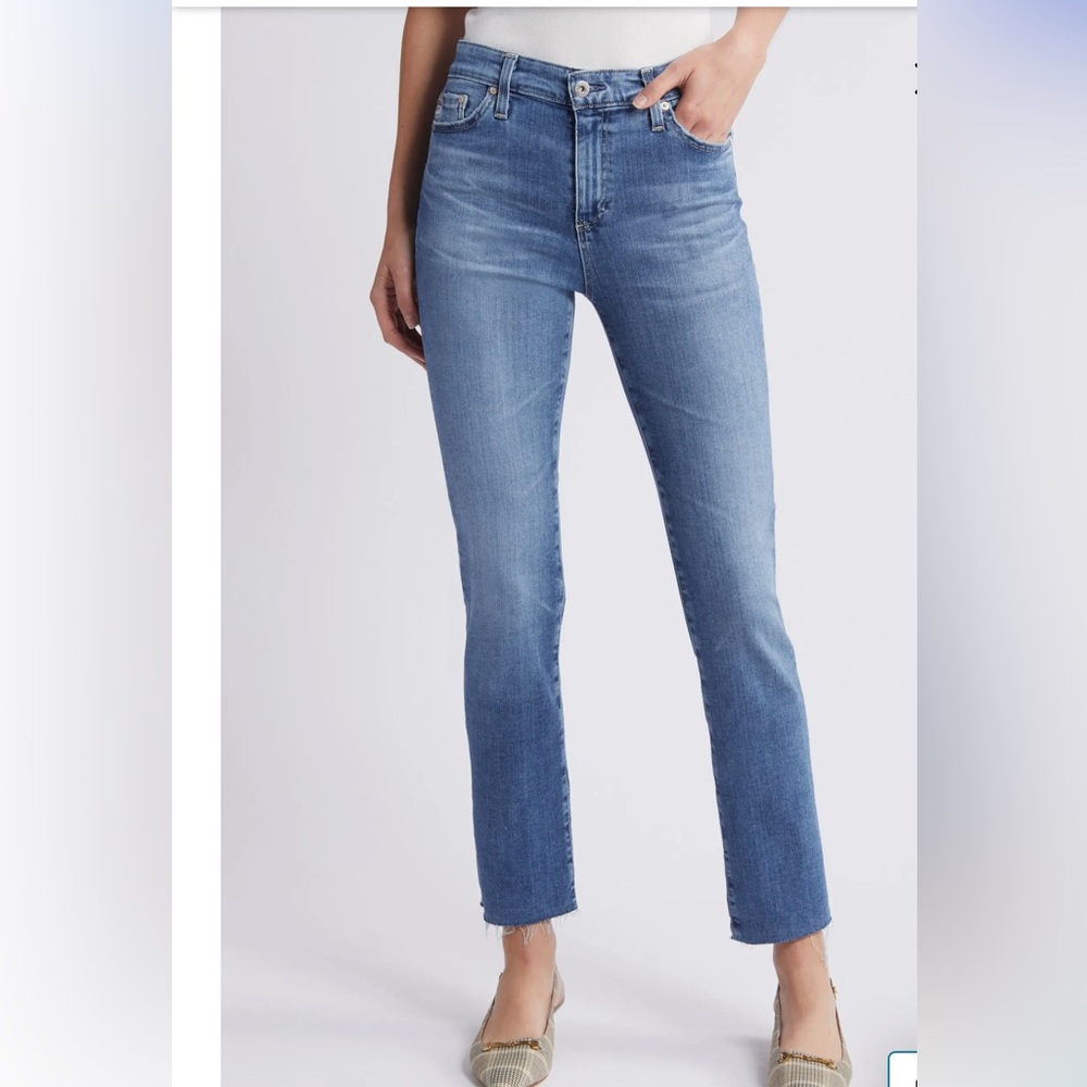 Ag Adriano Goldschmied Mari Straight Jeans with raw hem